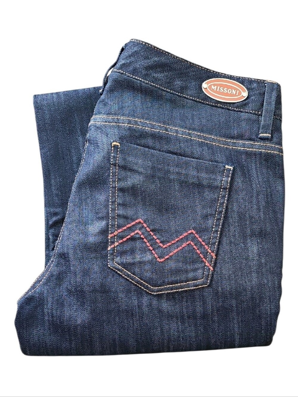 Missoni Designer Blue Wide Leg Jeans. Women's Size: Waist 44x32 Inseam.